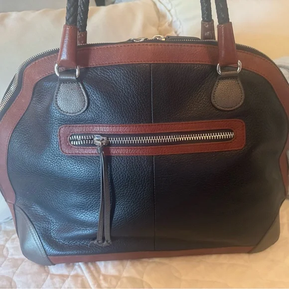 Brighton Fashionista Leopard Print Women's Bowler Bag. Like new - Picture 3 of 4